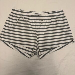 LAKE Dark Gray and White Striped Pima Cotton Sleep Lounge Pajama Shorts Size M